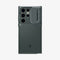 ACS05639 - Galaxy S23 Ultra Case Optik Armor in black showing the back with lens protector slot open